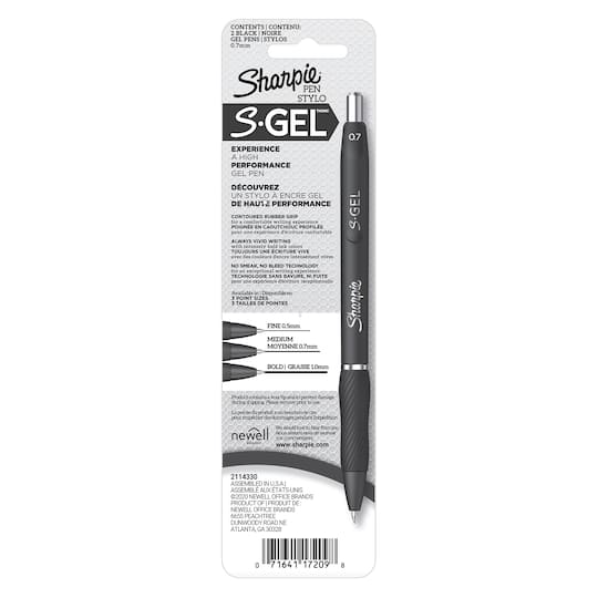 Sharpie® S-Gel™ Black Pens, 2ct.